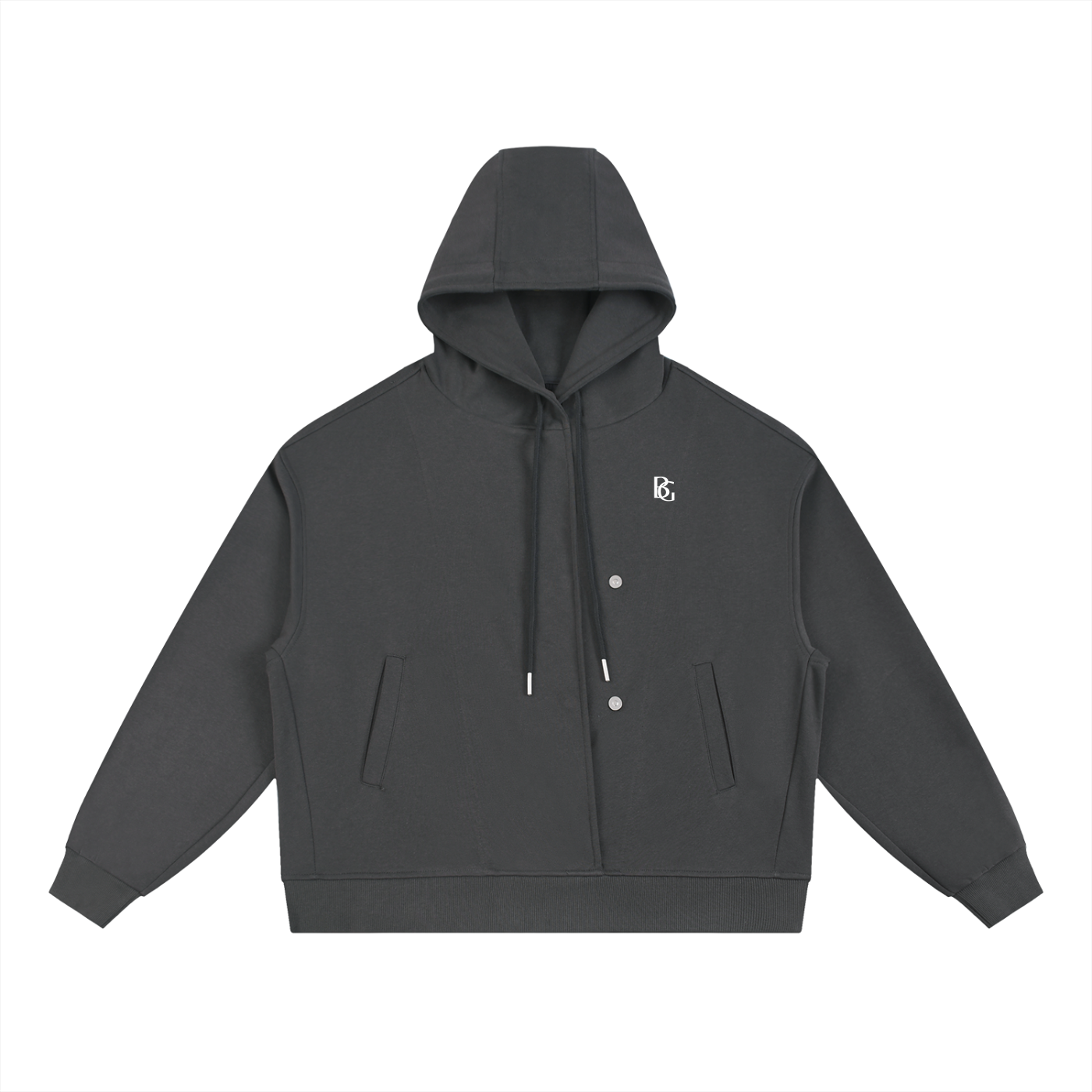 THE BOXY BUTTON PLACKET HOODIE