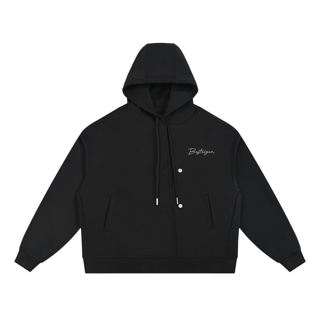 THE SCRIPT BOXY BUTTON PLACKET HOODIE