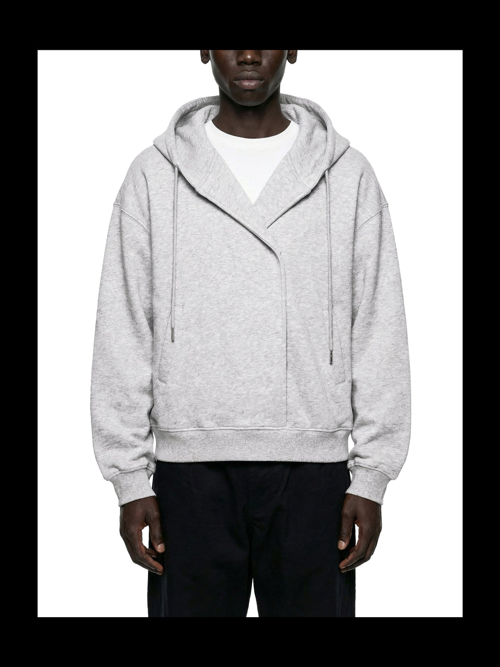 THE BOXY BUTTON PLACKET HOODIE