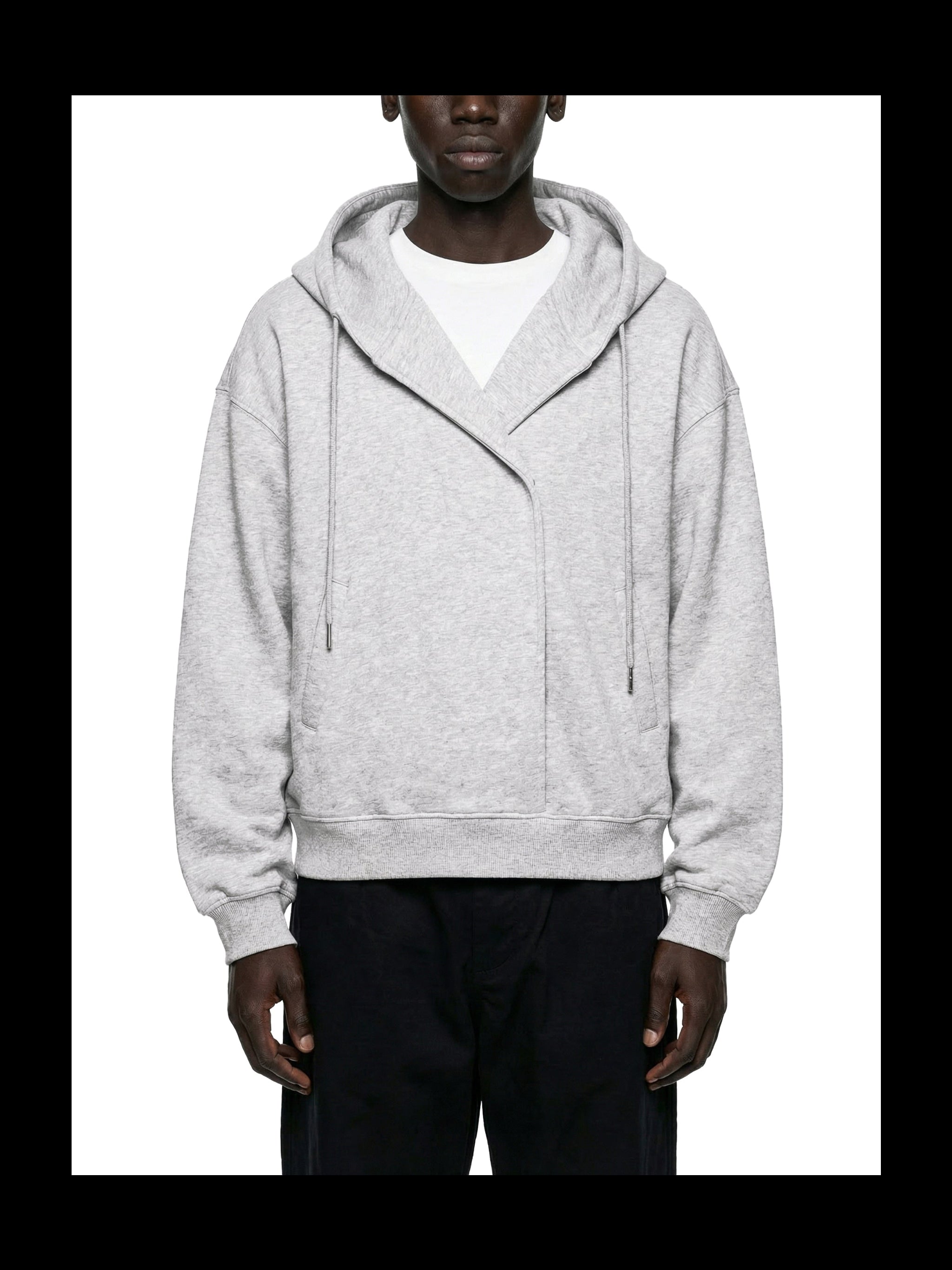 THE BOXY BUTTON PLACKET HOODIE