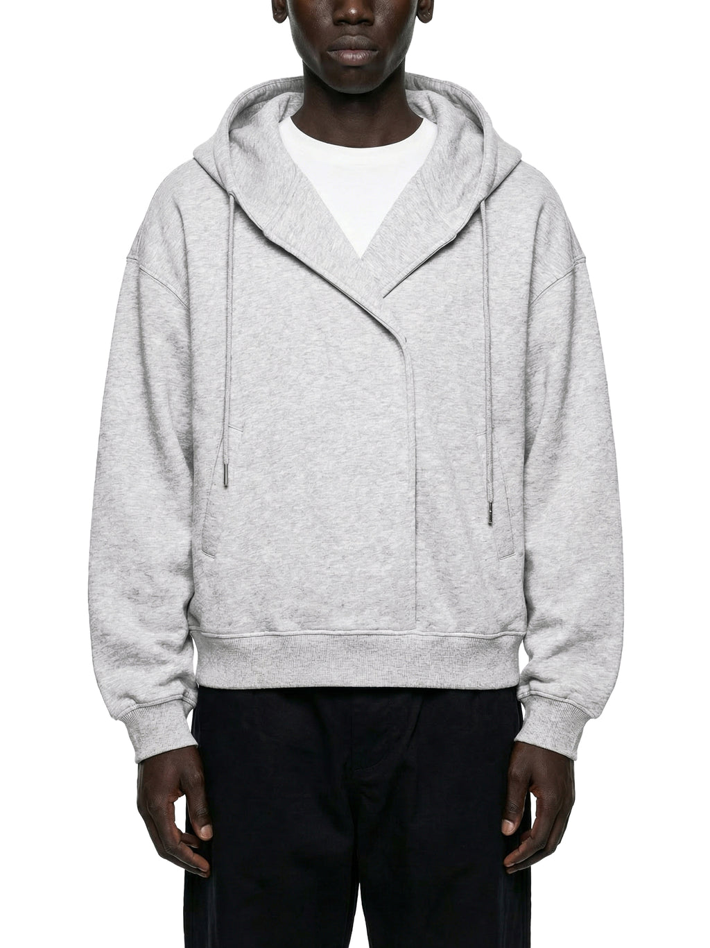 THE BOXY BUTTON PLACKET HOODIE