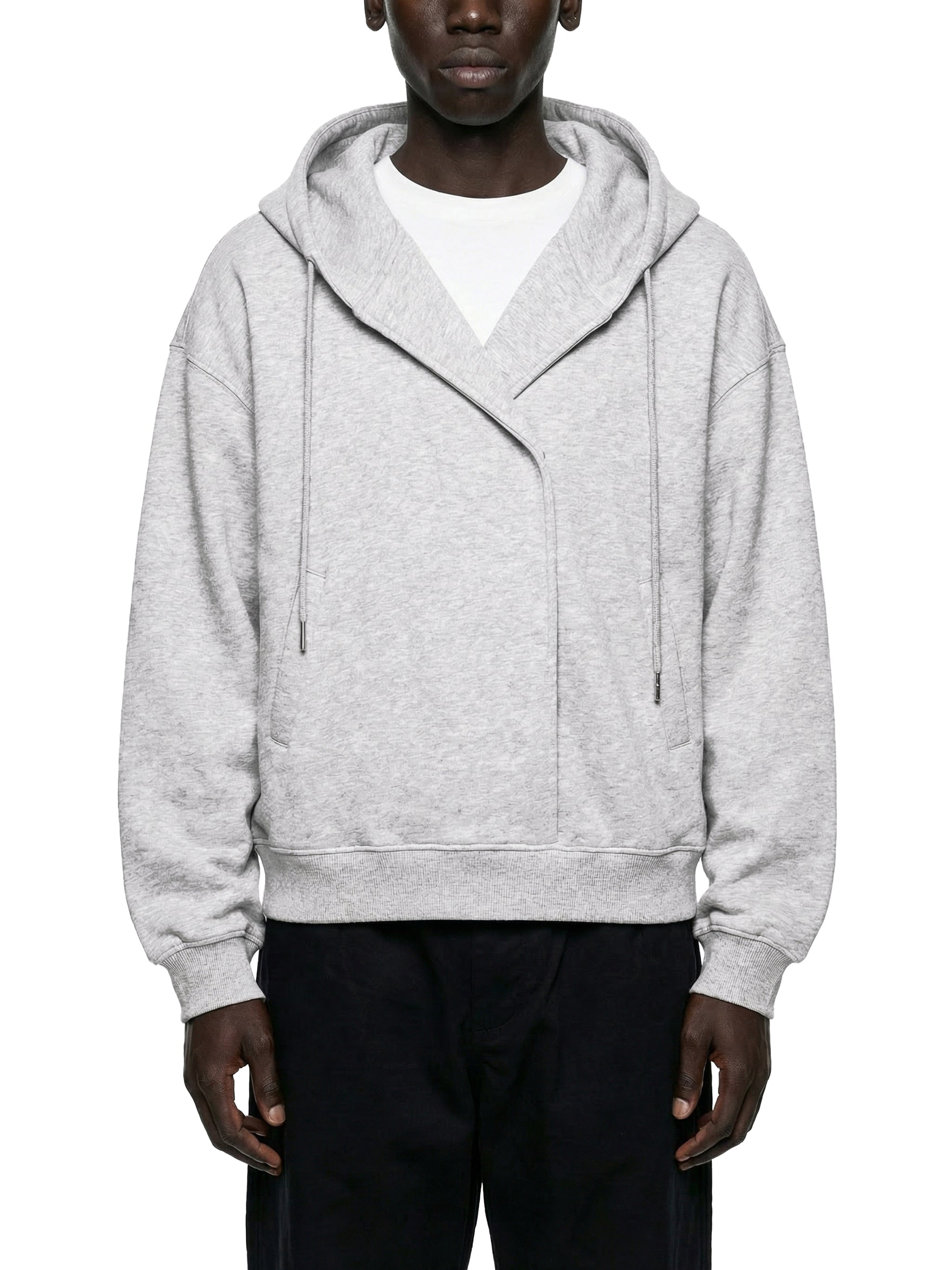 THE BOXY BUTTON PLACKET HOODIE