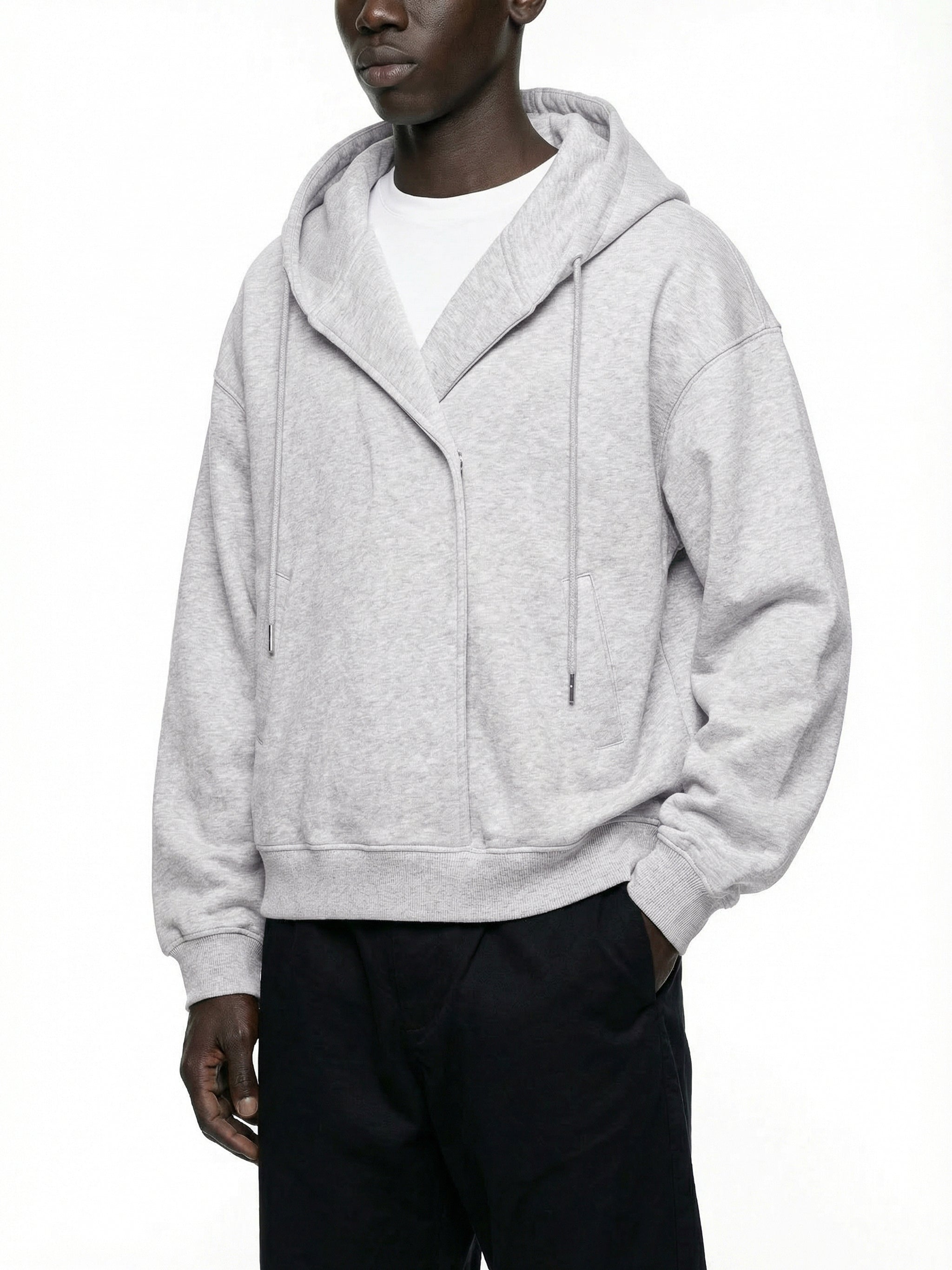 THE BOXY BUTTON PLACKET HOODIE
